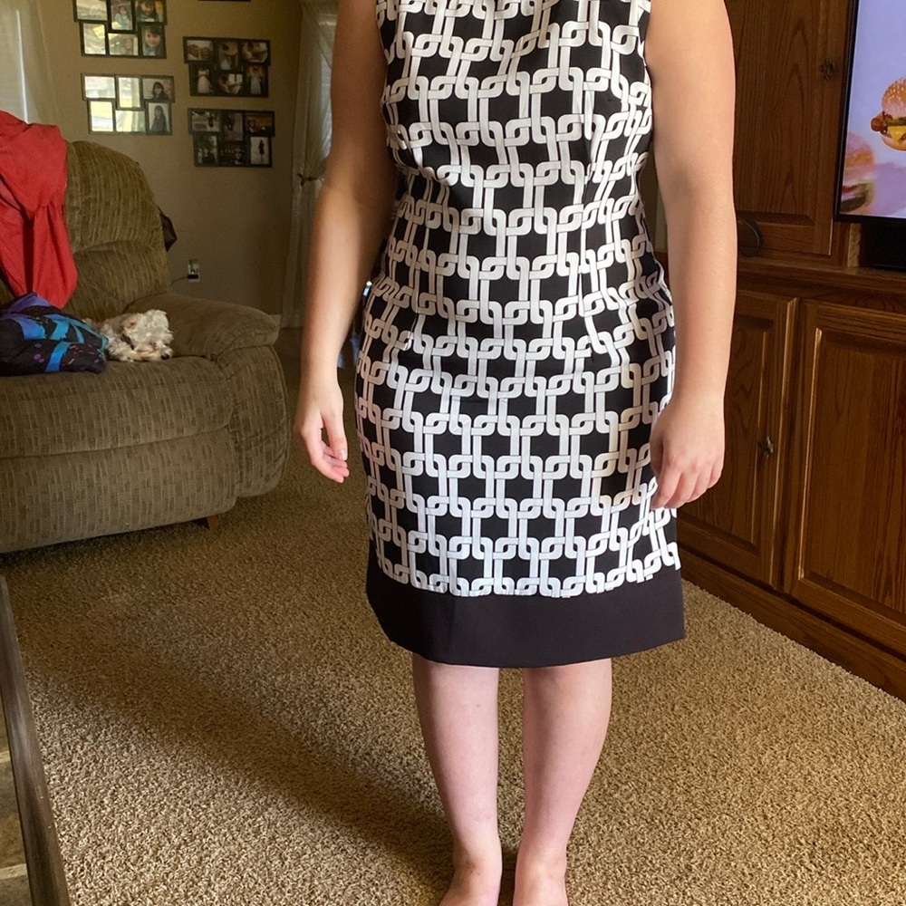 Elegant Black and White Patterned Dress